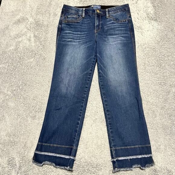 Democracy Jeans Womens 10 (32x26) Mid Rise Cropped Straight Blue - Picture 1 of 11